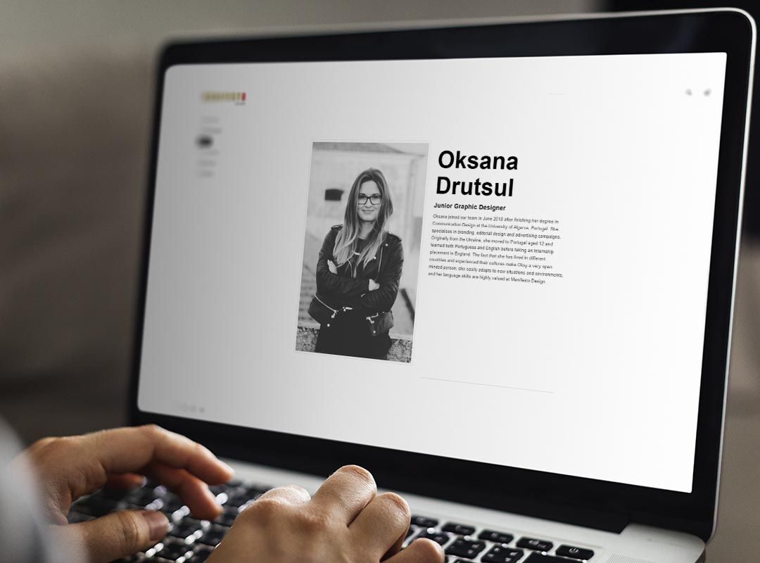 Working on a web template on the laptop